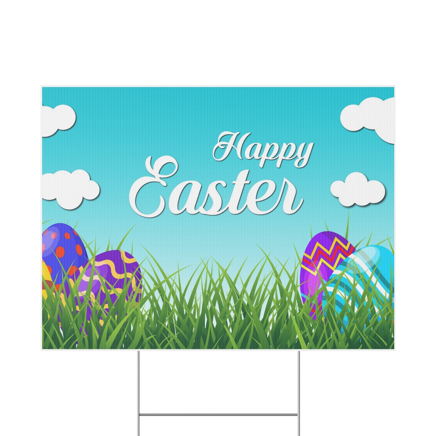 Happy Easter, Easter Bunny, Easter Eggs, Yard Sign, 18x12, 24x18, 36x24, v3