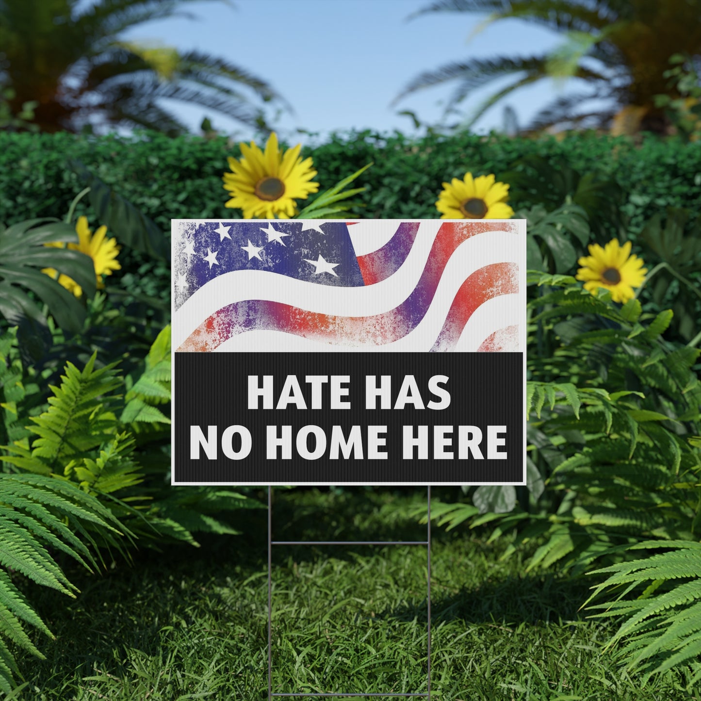 Hate-No-Home-Here-Yard-Sign-USA-Flag