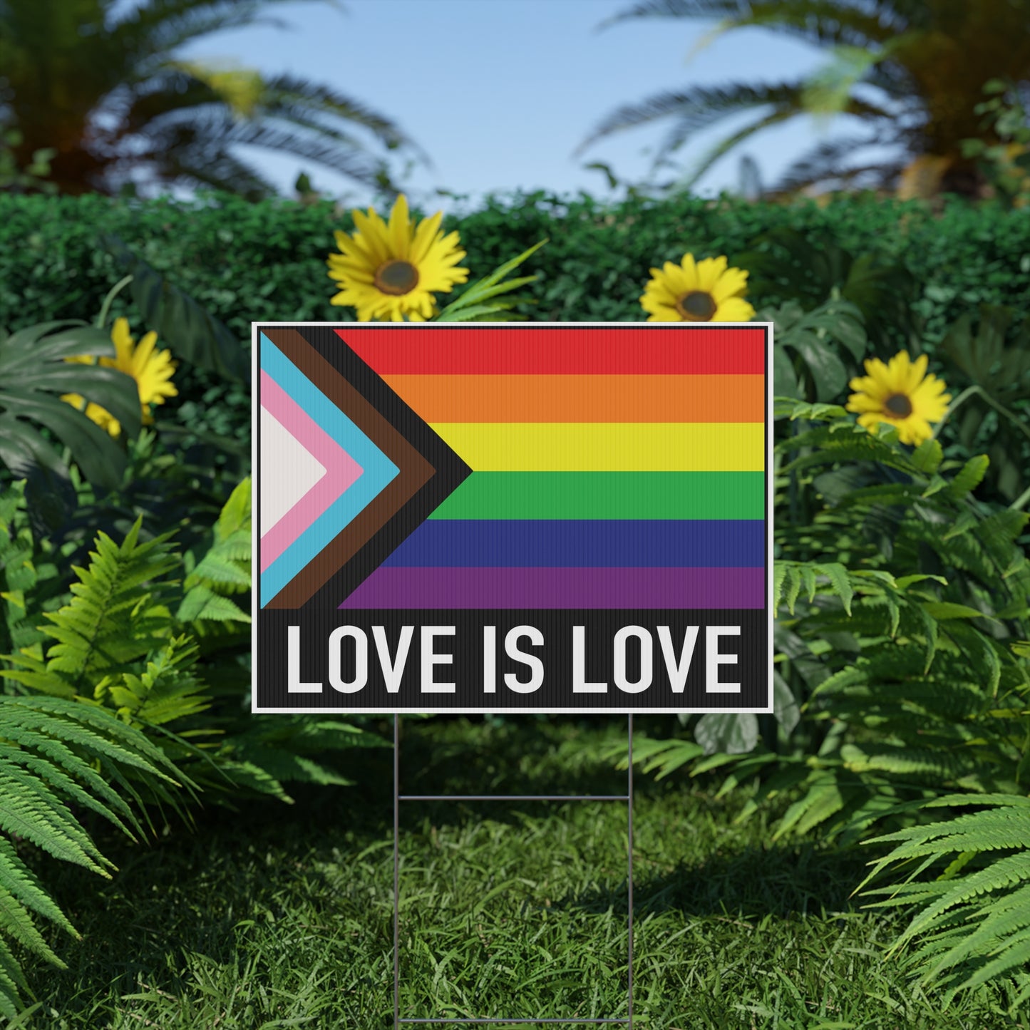 Love Is Love Yard Sign Rainbow