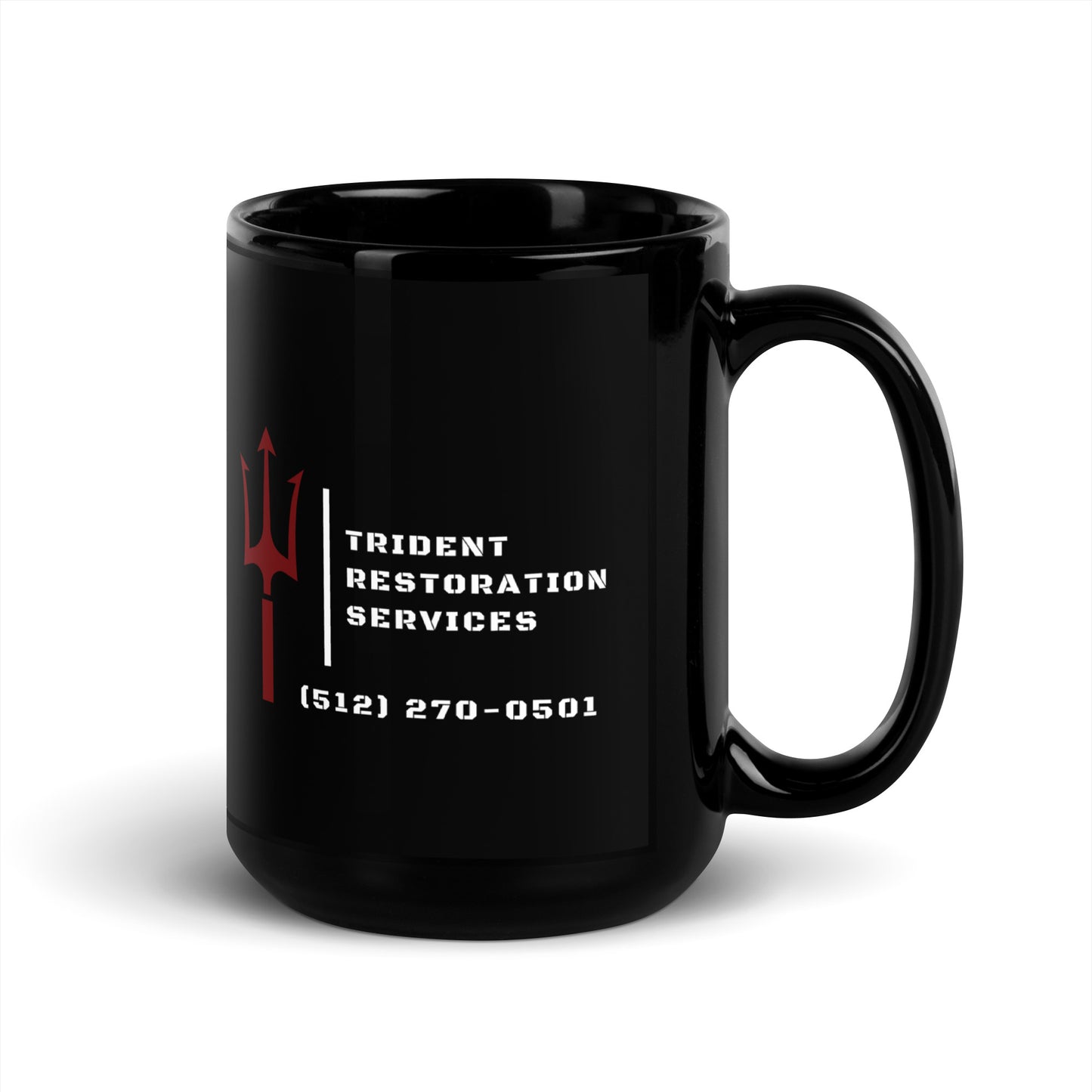 Trident Restoration Services Black Glossy Mug