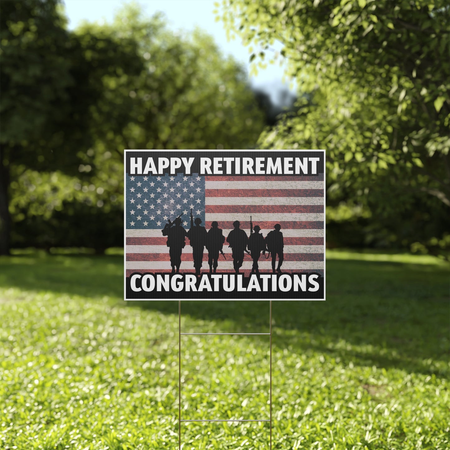 Congratulations Military Retirement Yard Sign