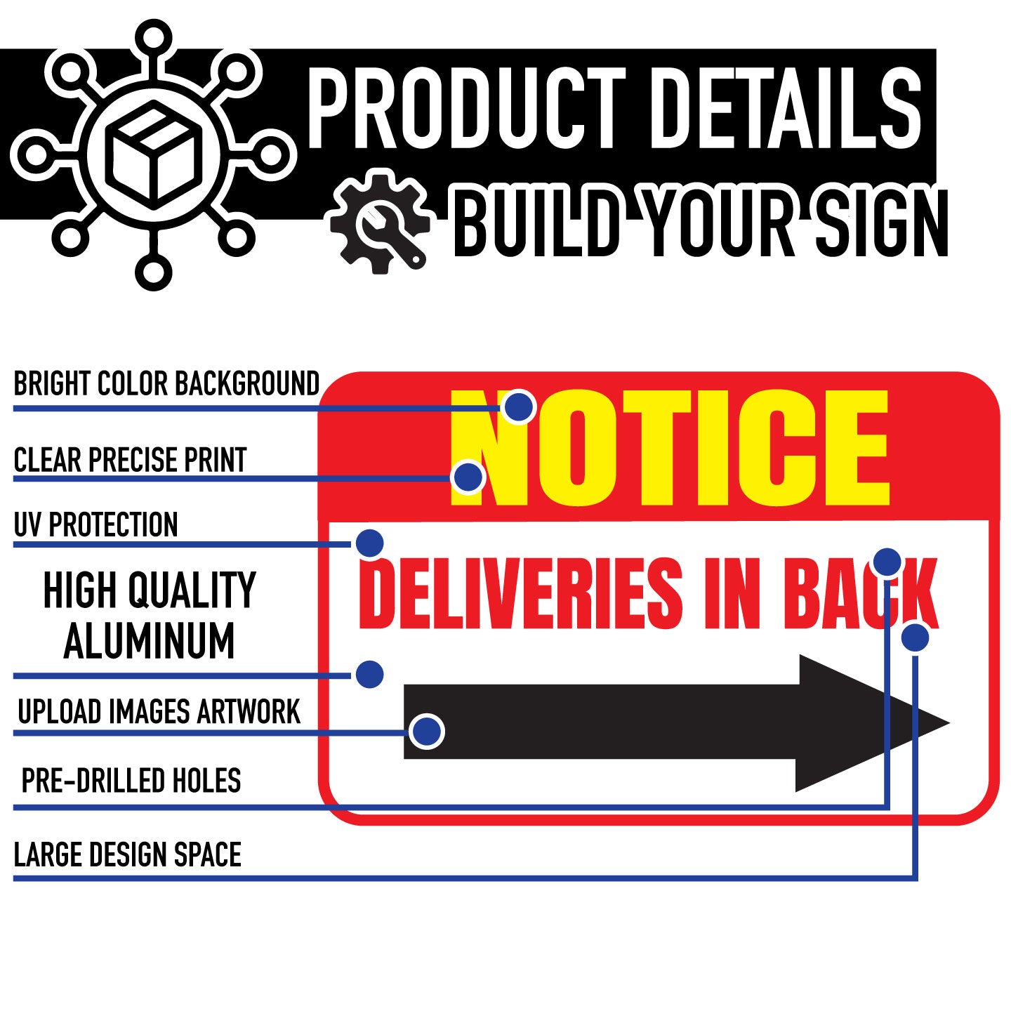 Custom Aluminum Sign 24x18 Inches Product Details