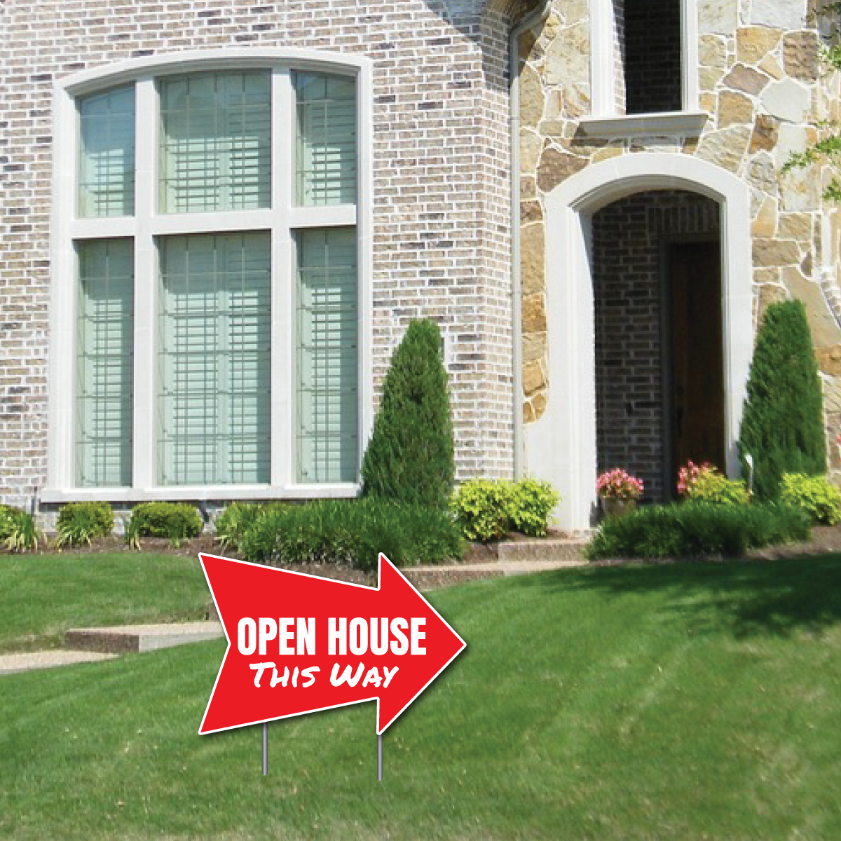 Custom Arrow Shape Die Cut Yard Sign Home