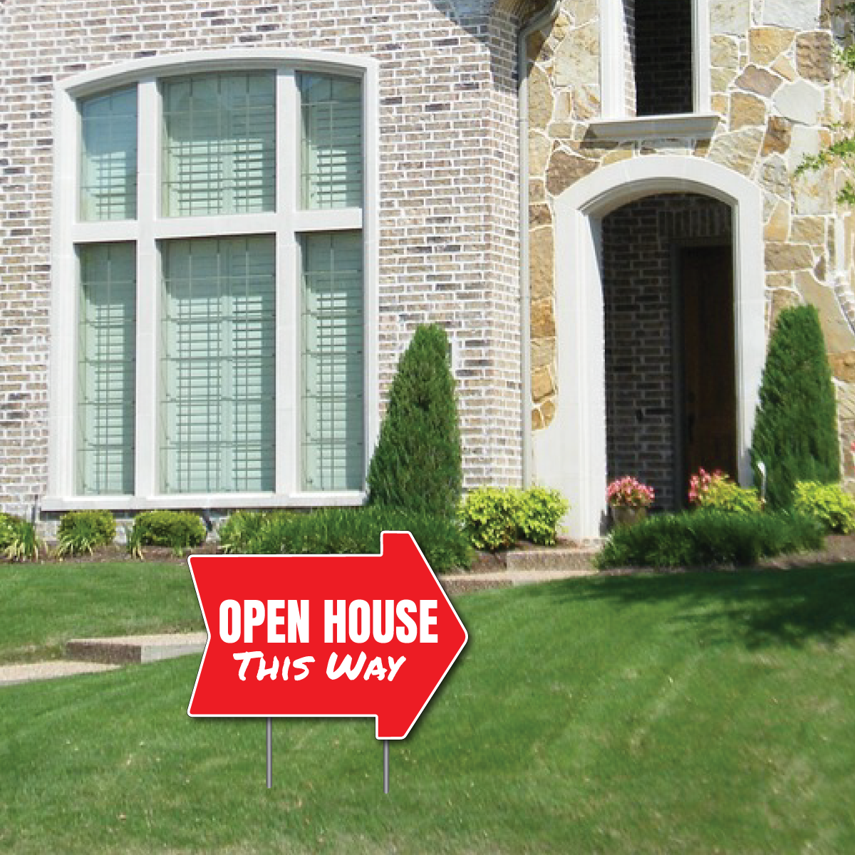 Custom Arrow Shape Die Cut Yard Sign Real Estate