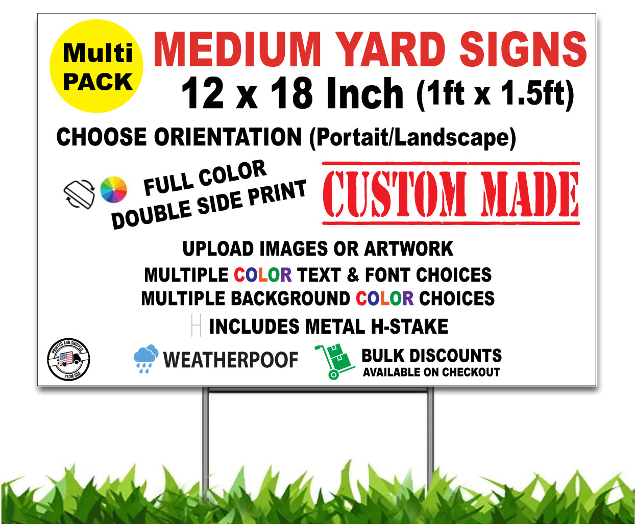 Custom Horizontal Yard Sign 18x12