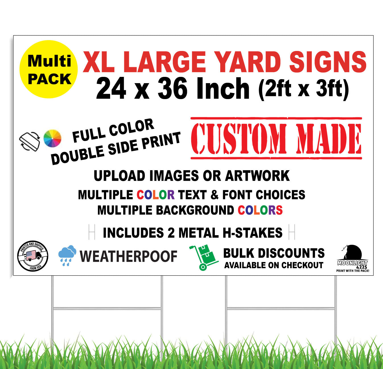Custom Horizontal Yard Sign 36x24