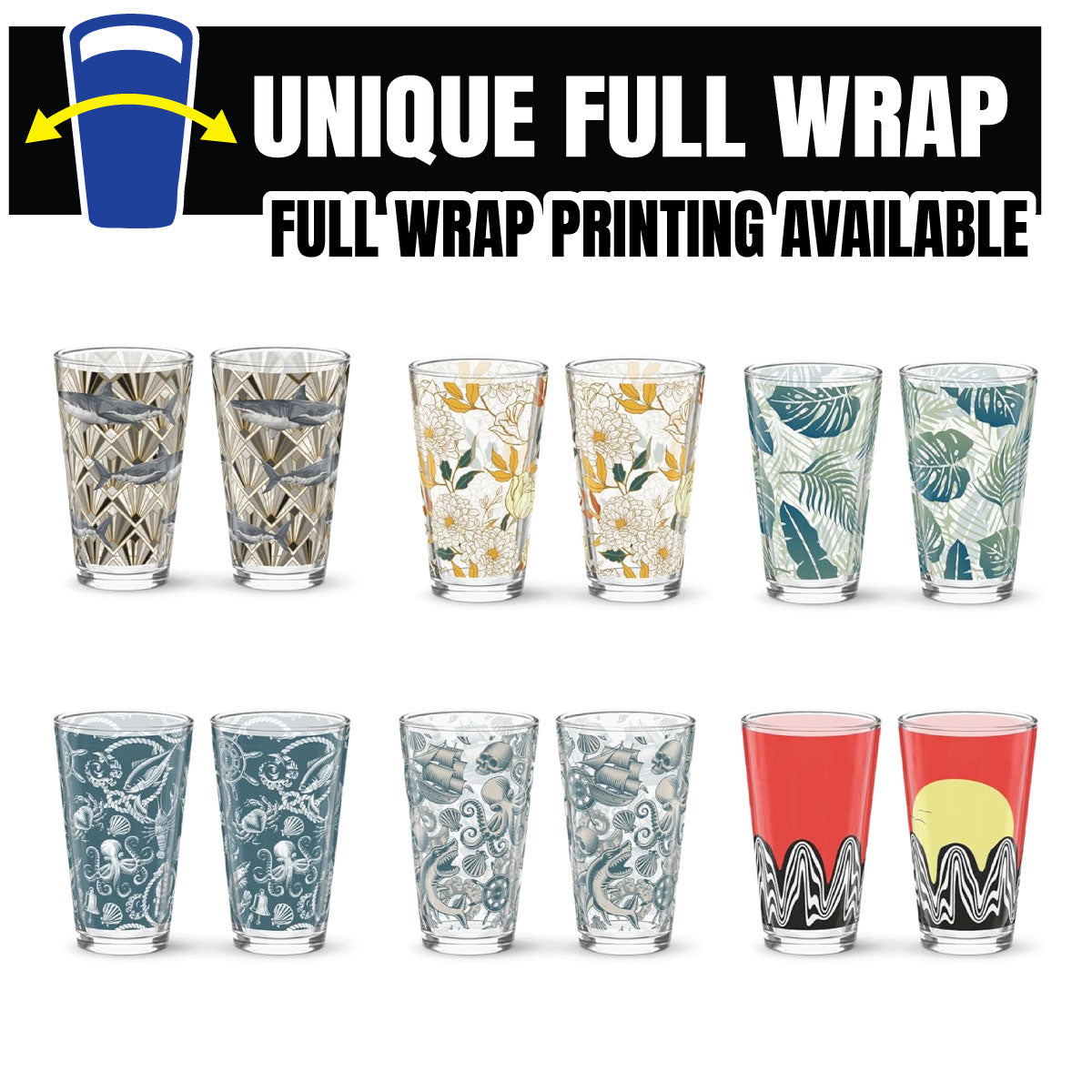 Custom Pint Glass Full Wraparound Print