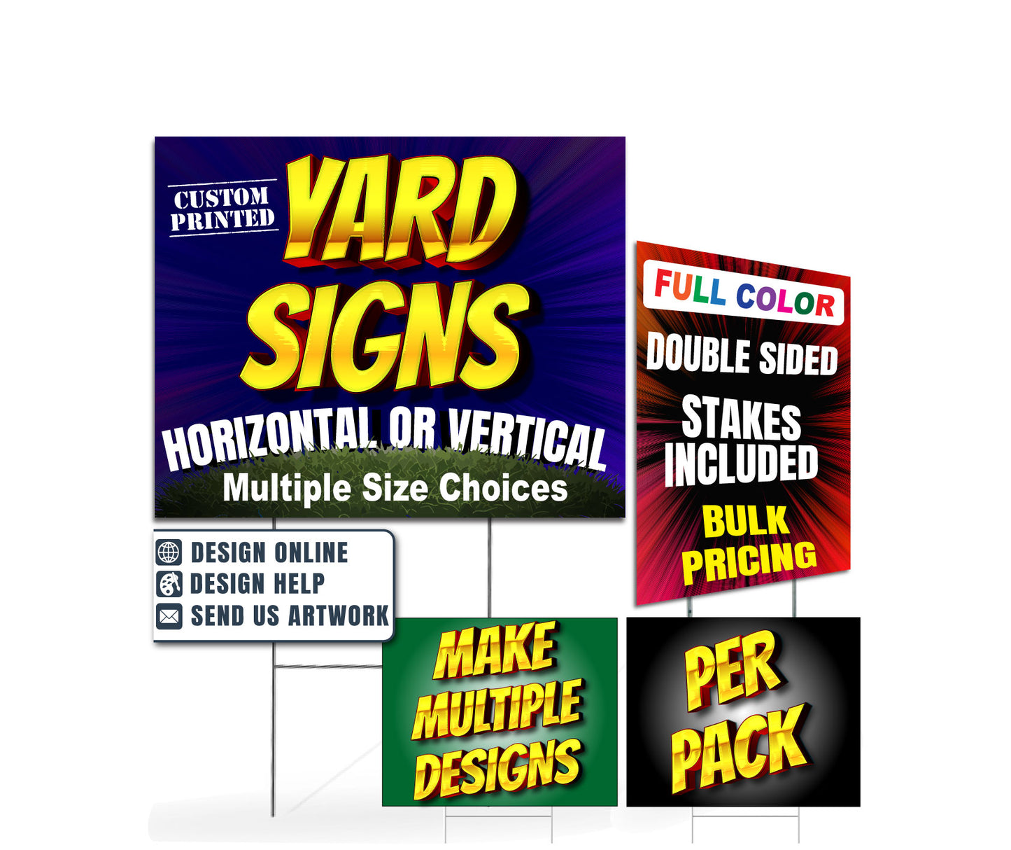 Custom Horizontal Yard Sign Upload Artwork