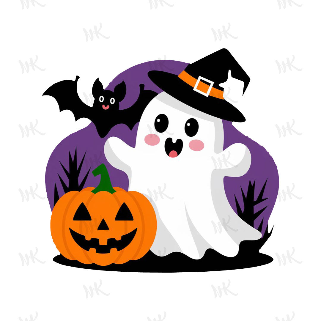 Cute Halloween Ghost Bat Pumpkin