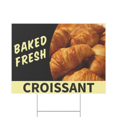 Fresh Baked Croissant Bread Sign