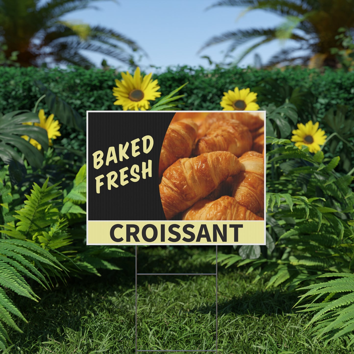 Fresh Baked Croissant Bread Sign