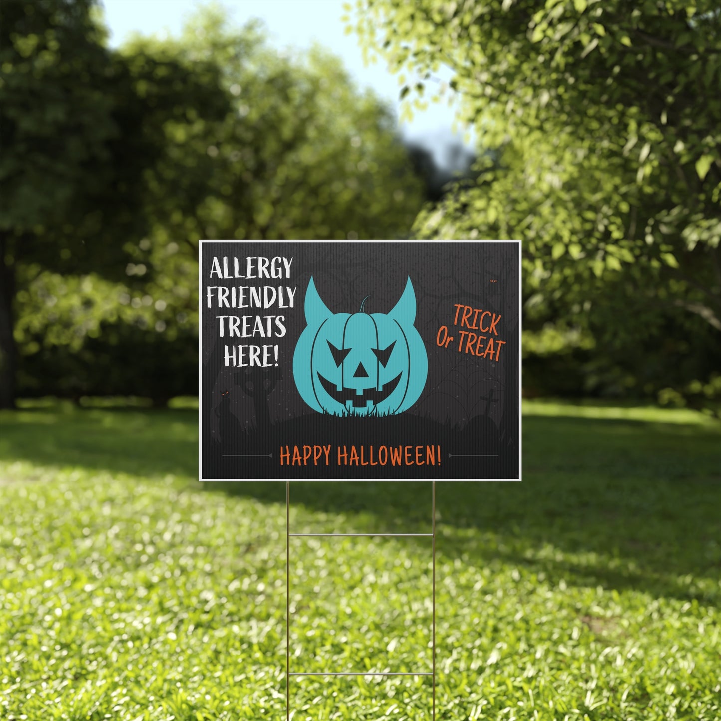 Halloween Allergy Friendly Trick or Treat Yard Sign
