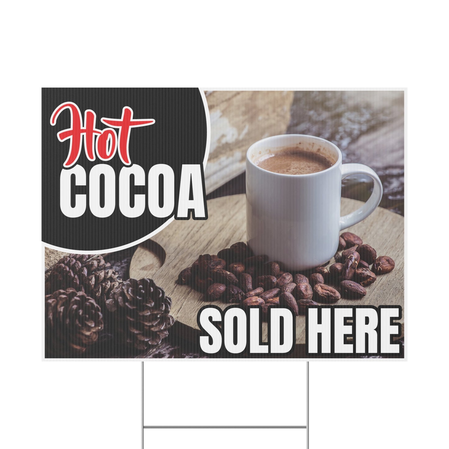 Hot Cocoa Sold Here Rustic Sign