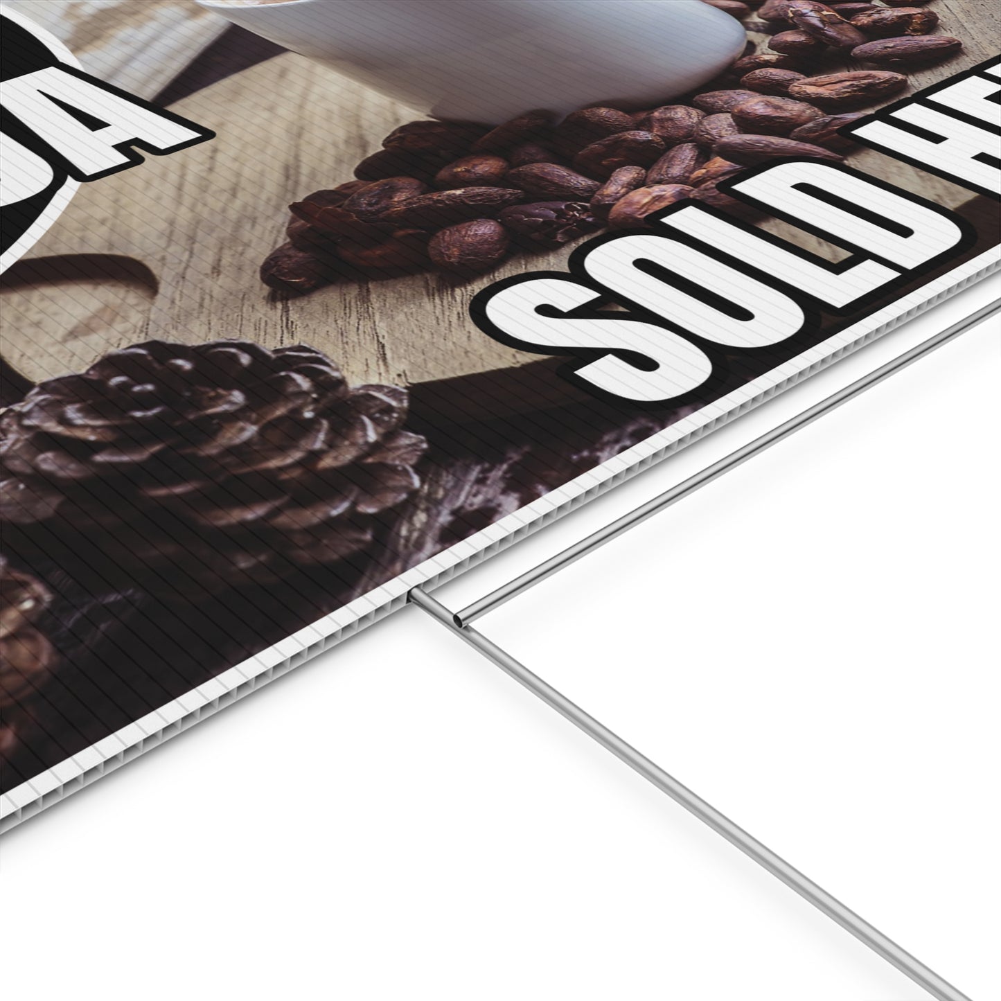 Hot Cocoa Sold Here Rustic Winter Yard Sign
