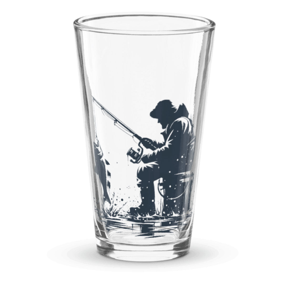 Ice Fishing Pint Glass