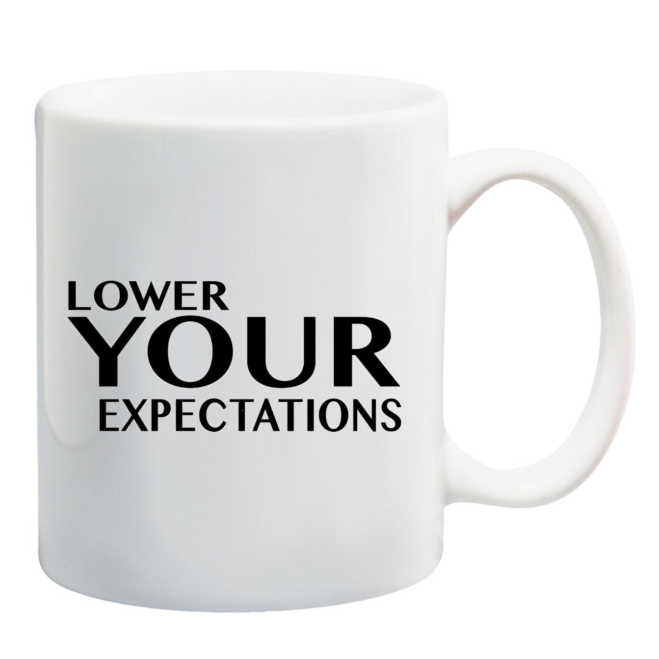 Lower Your Expectations Coffee Mug, 11oz, 15oz, 20oz, Black Ringer Coffee Mug 11oz, Stainless Steel Travel Mug 14oz