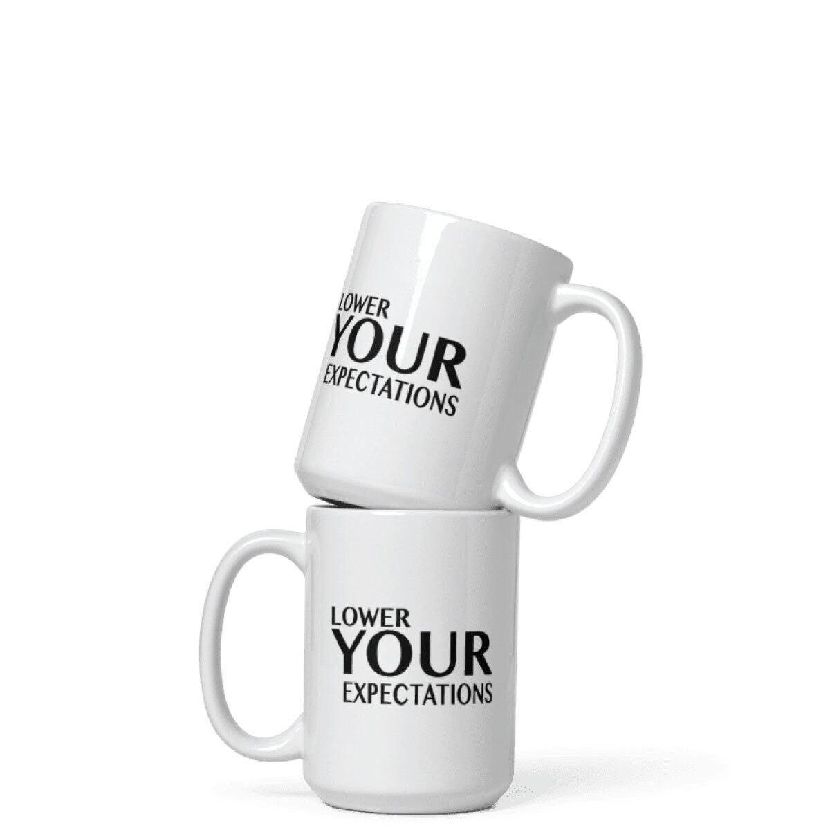Lower Your Expectations Coffee Mug, 11oz, 15oz, 20oz, Black Ringer Coffee Mug 11oz, Stainless Steel Travel Mug 14oz