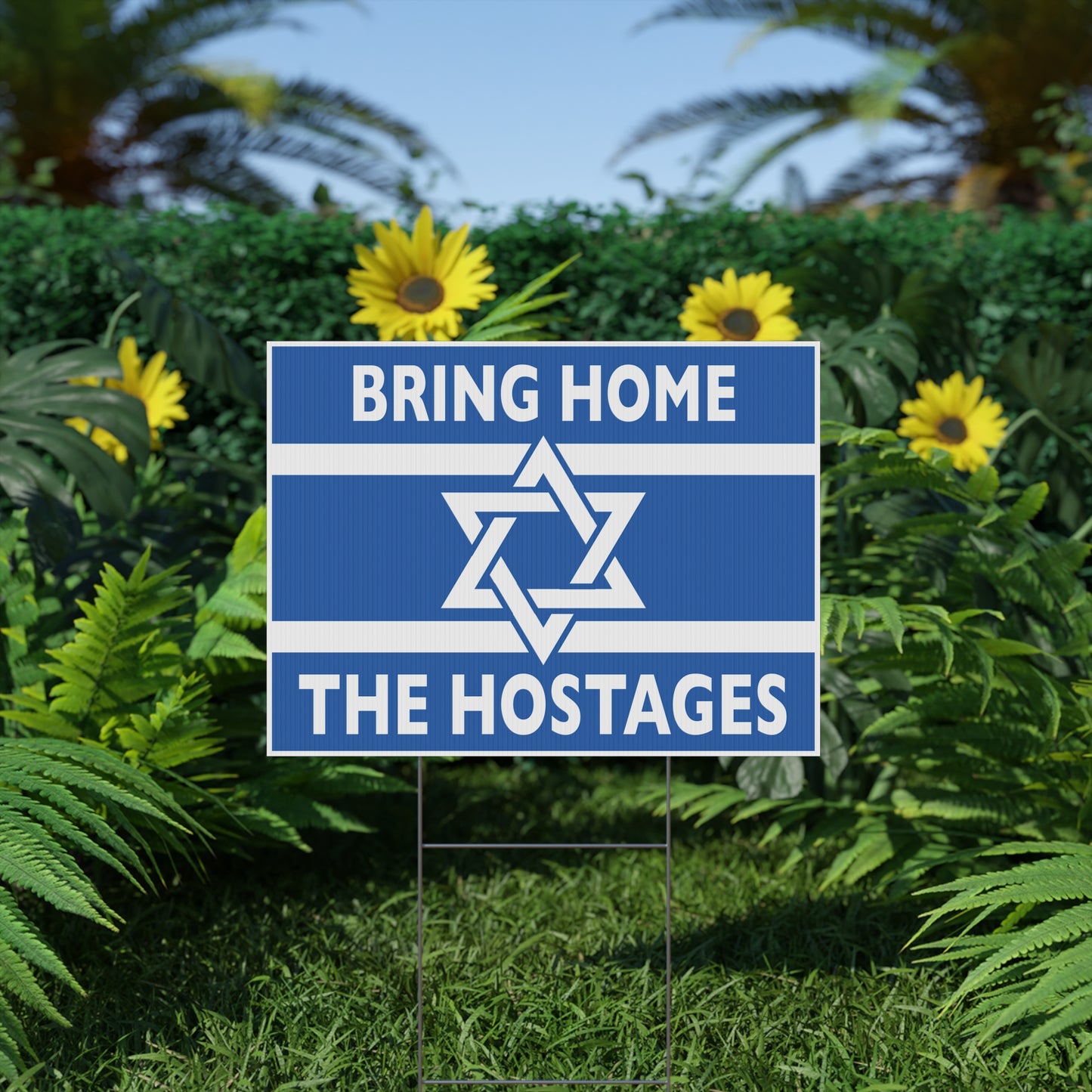 Israel Sign Bring Home the Hostages Yard Sign