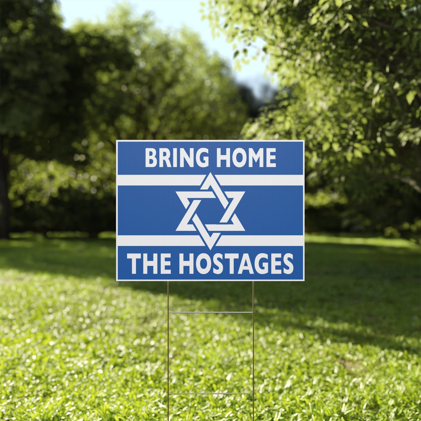 Israel Sign Bring Home the Hostages Yard Sign