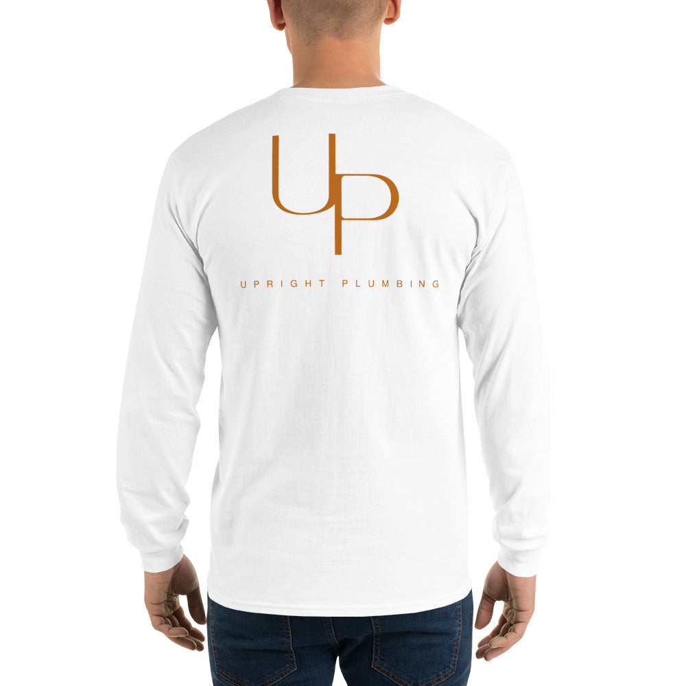 Upright Plumbing Front and Back Print Men’s Long Sleeve Shirt