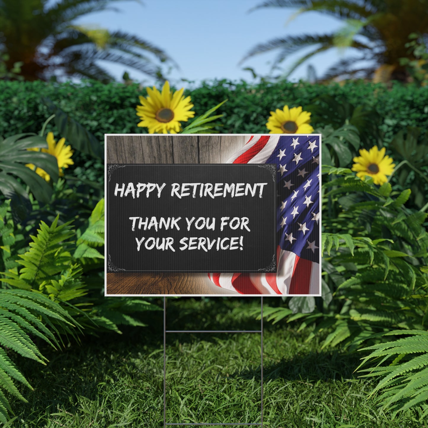 Military Retirement Thank You For Service Yard Sign
