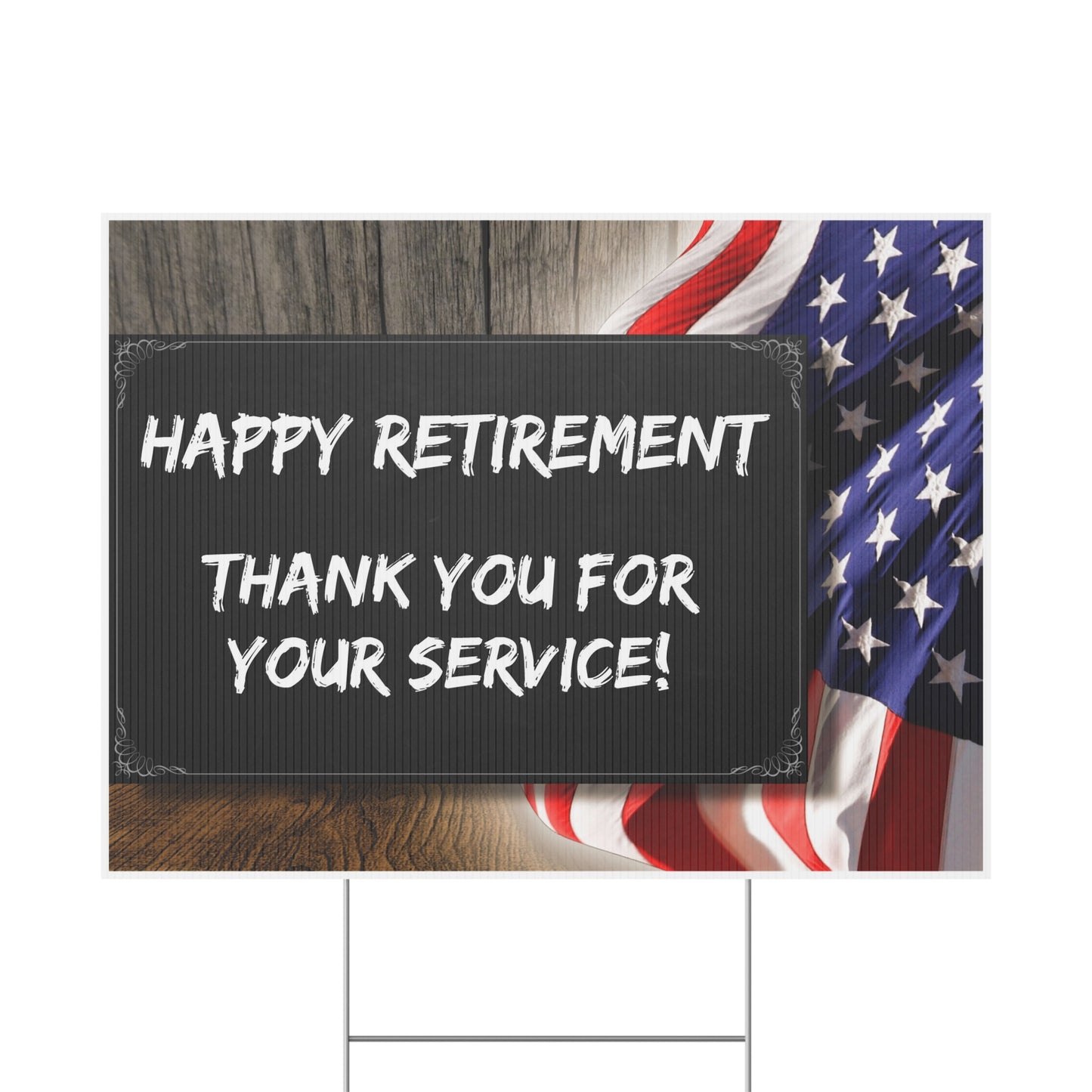 Military Retirement Thank You For Service Yard Sign