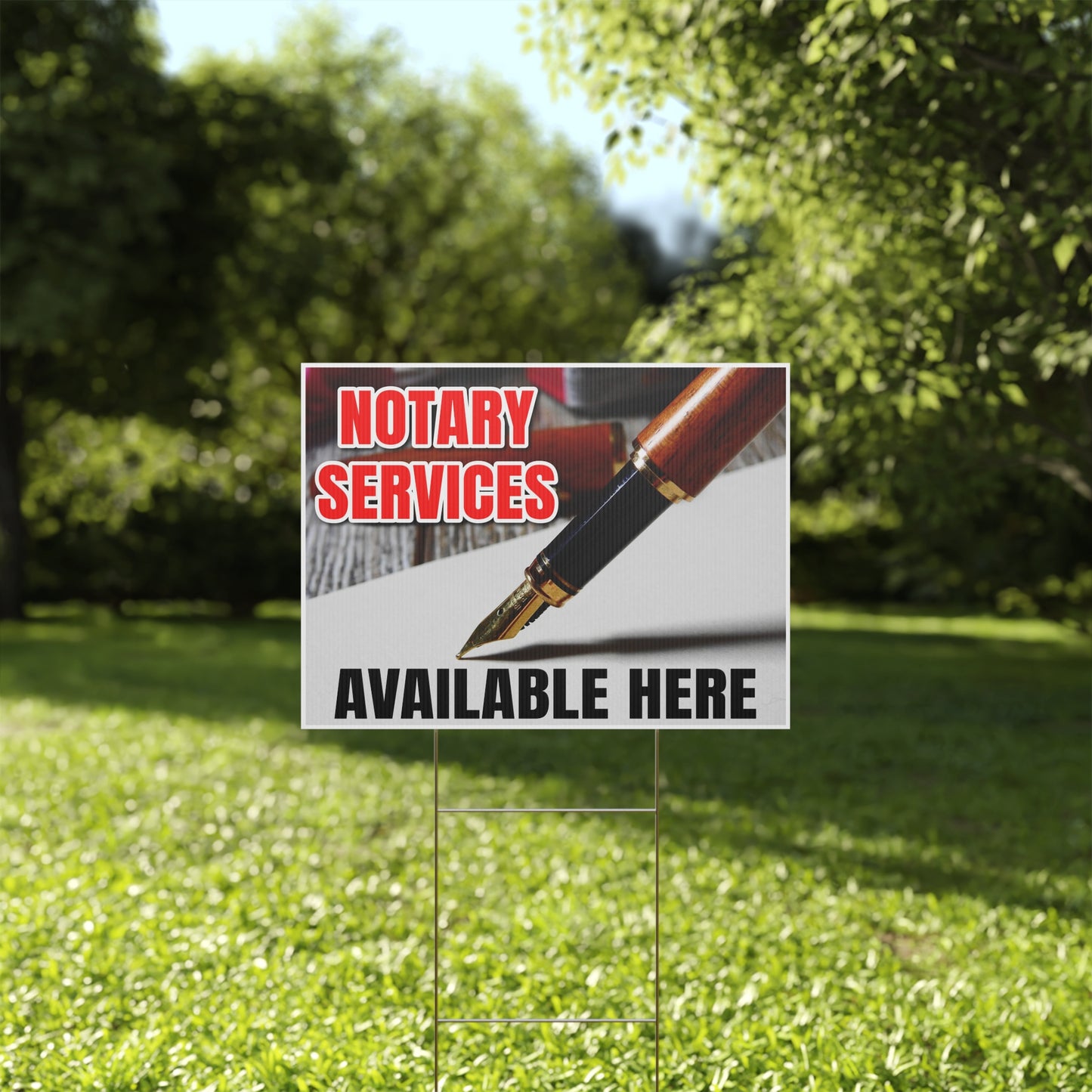 Notary Public Services Available Here Yard Sign