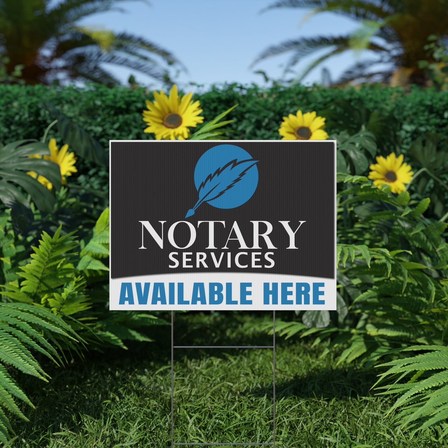 Notary Services Available Here Yard Sign