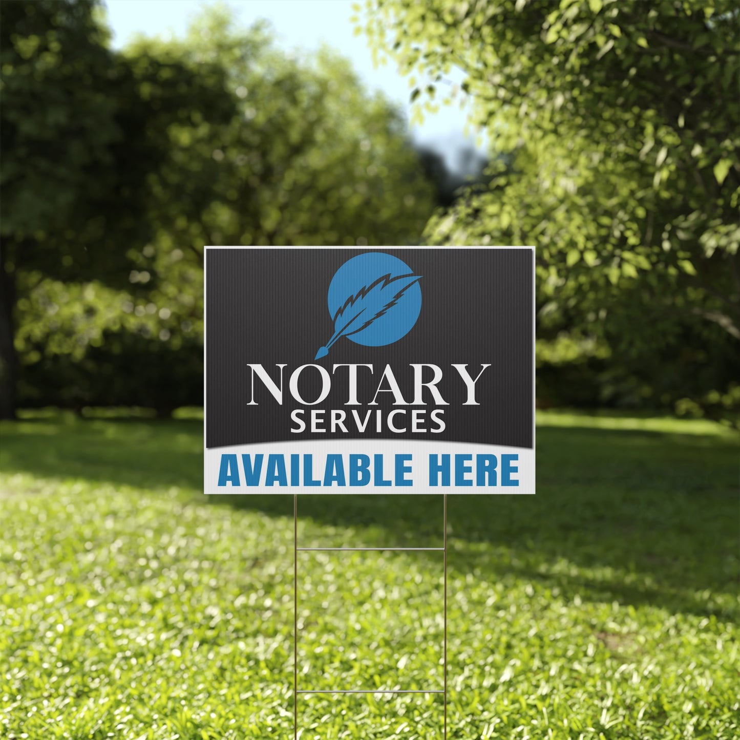 Notary Services Available Here Yard Sign