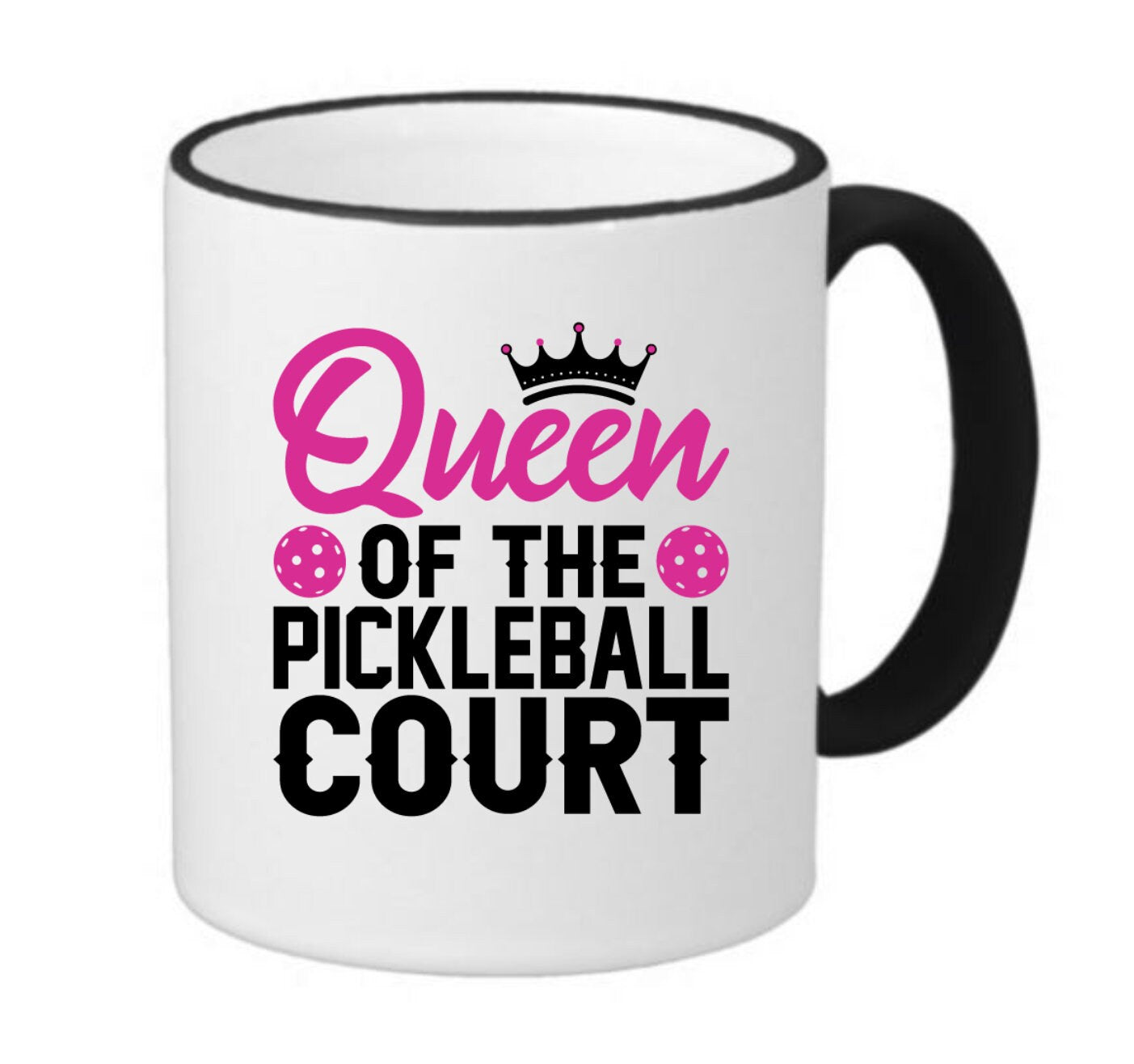Queen of the Court Pickle Ball Ringer Mug