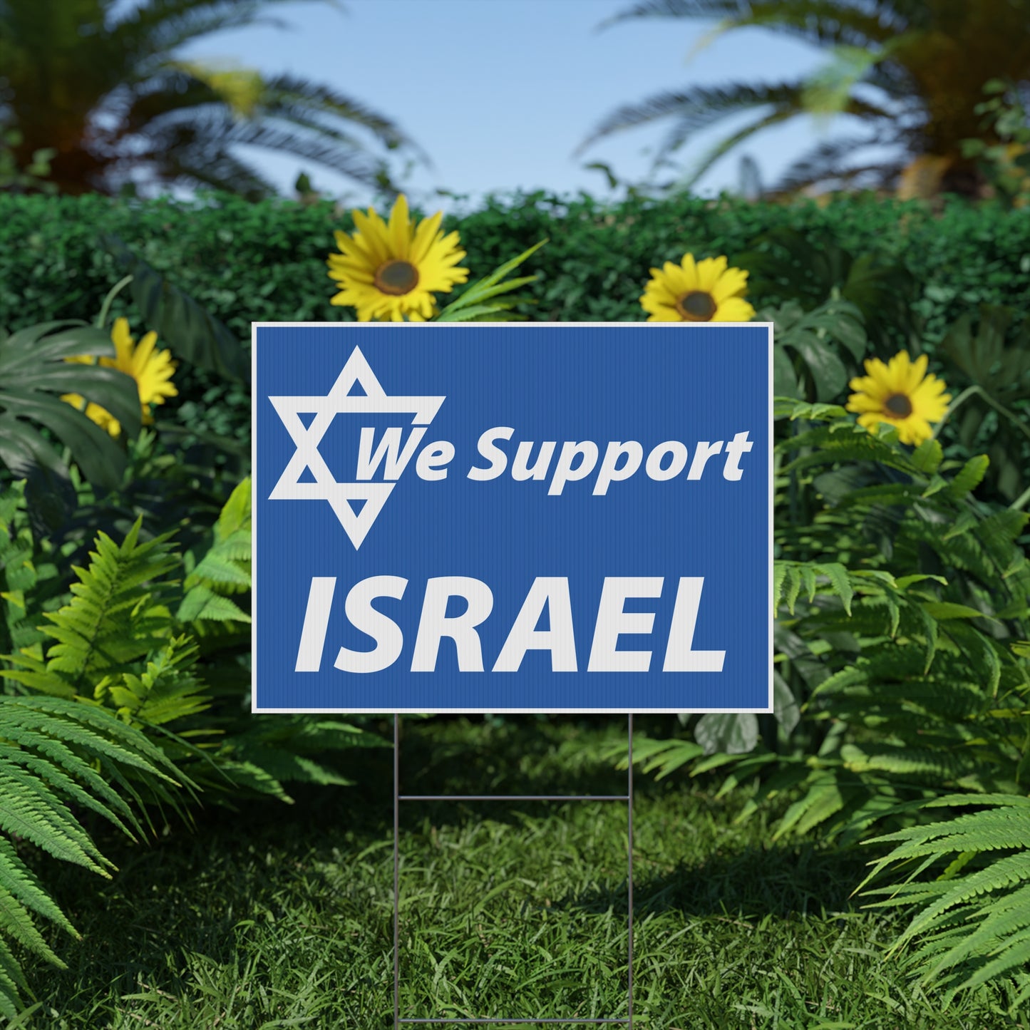 Star of David We Support Israel Yard Sign