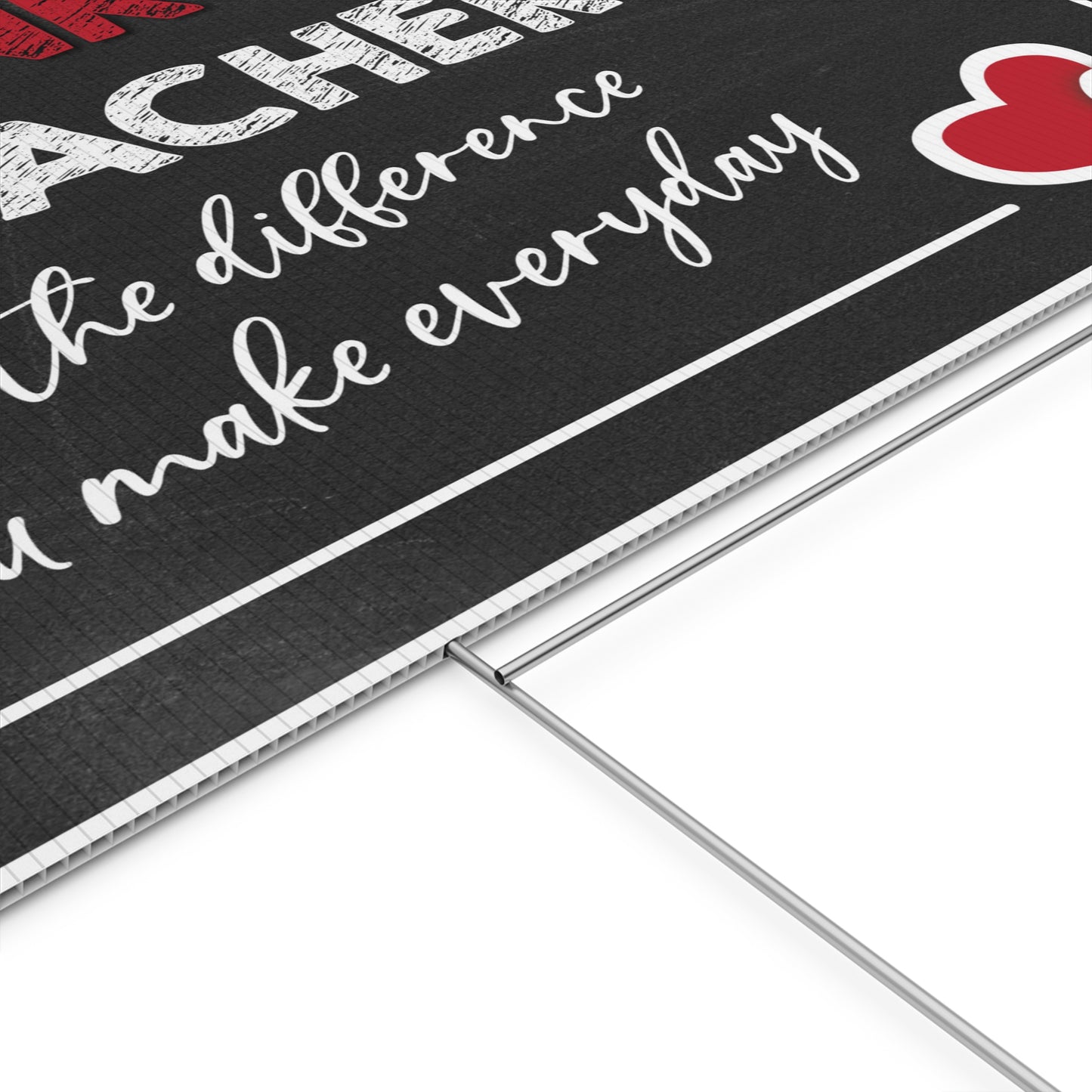 Thank You Teachers Chalkboard Hearts Yard Sign