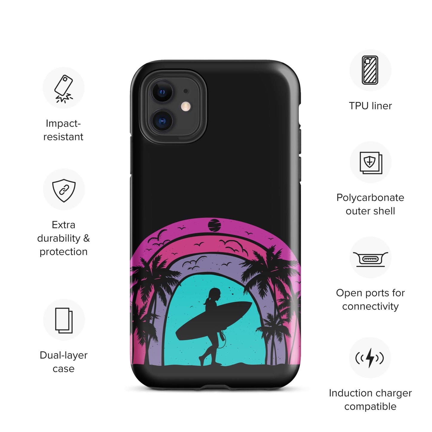 Surfer Girl at Night Tough Case for iPhone®