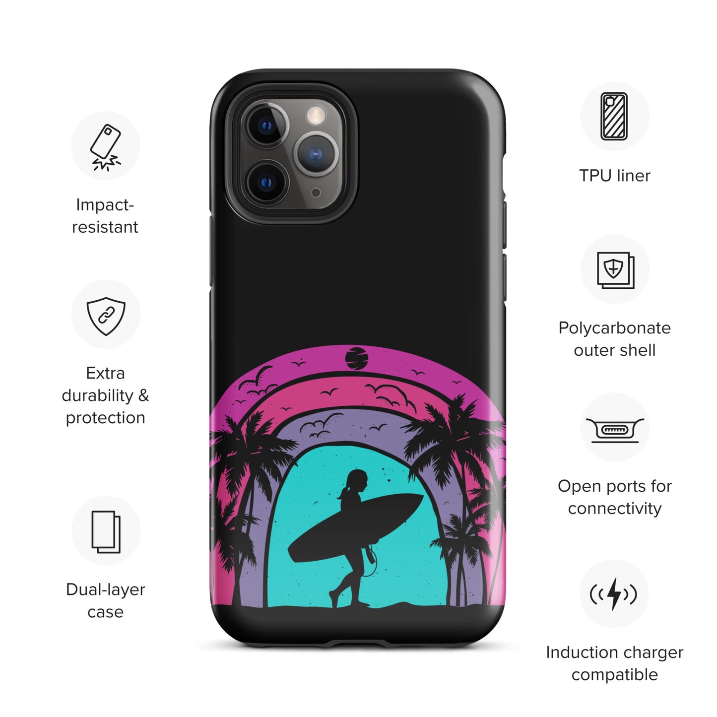 Surfer Girl at Night Tough Case for iPhone®