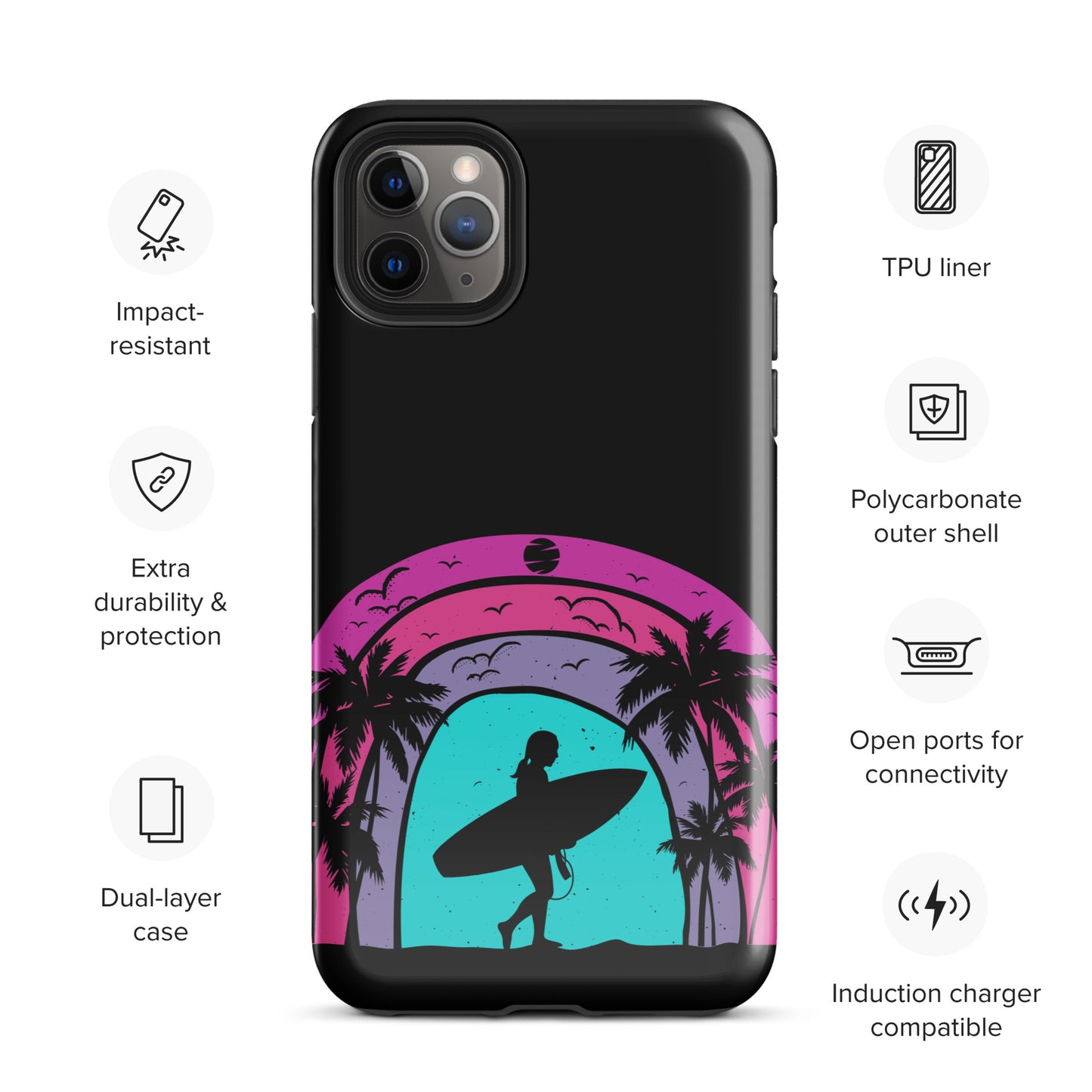 Surfer Girl at Night Tough Case for iPhone®