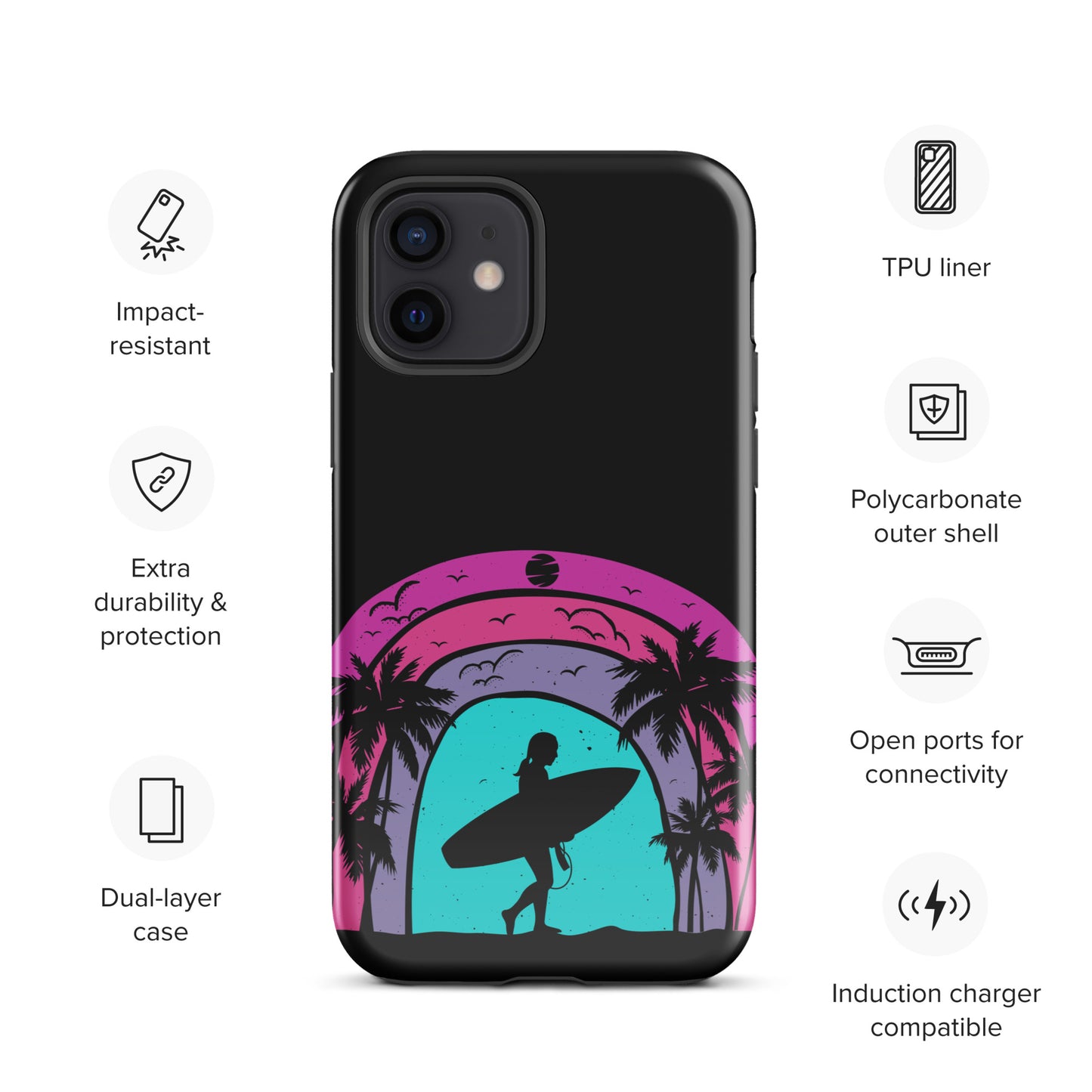 Surfer Girl at Night Tough Case for iPhone®