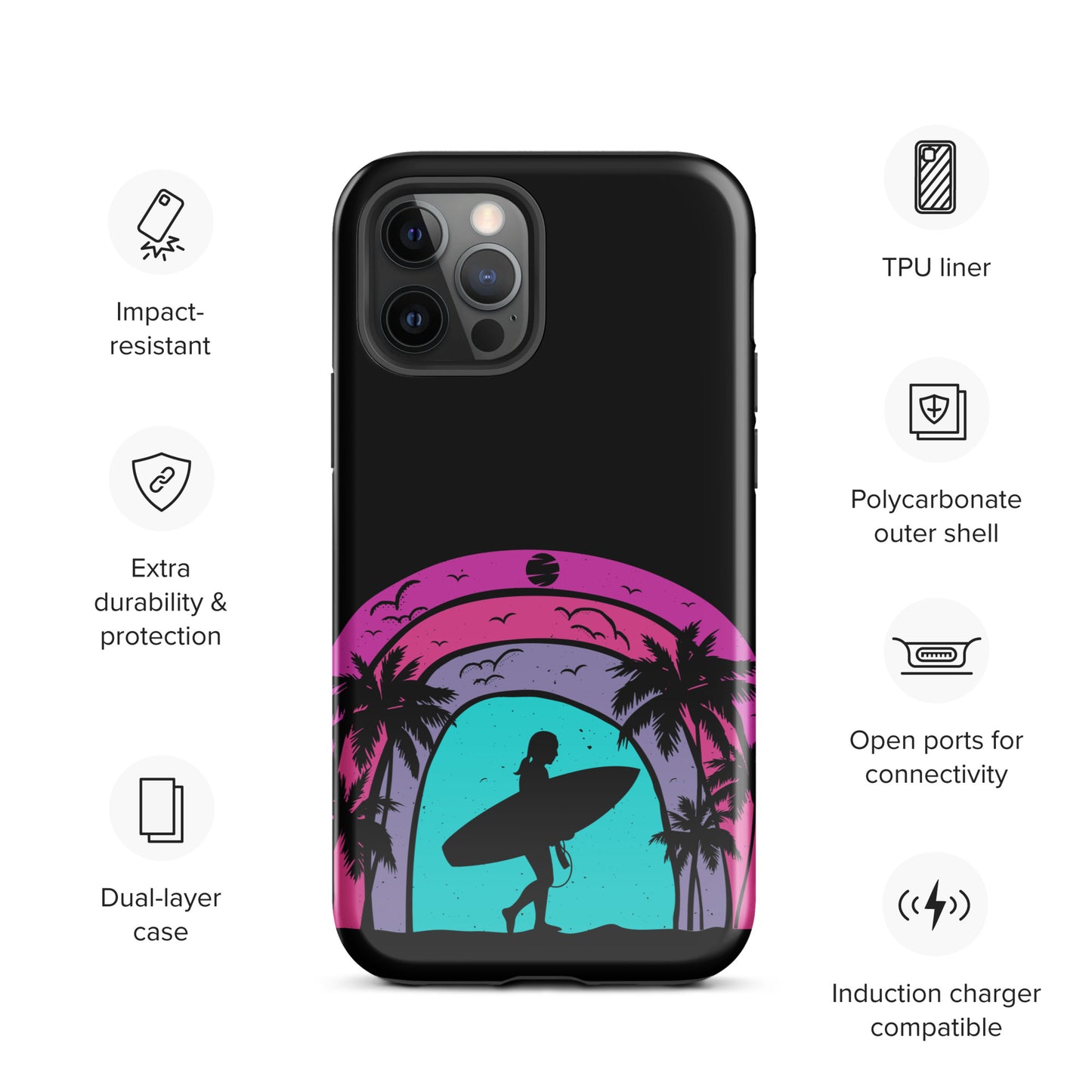 Surfer Girl at Night Tough Case for iPhone®