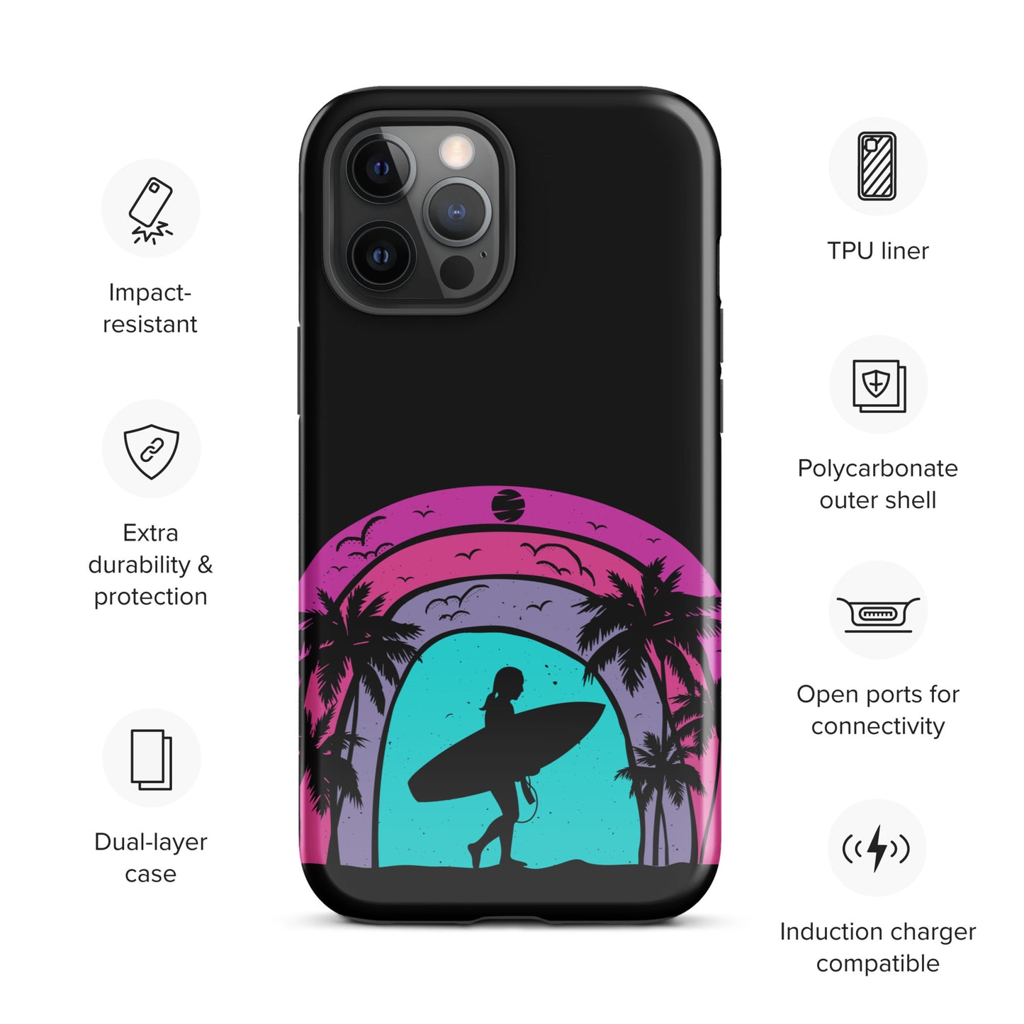 Surfer Girl at Night Tough Case for iPhone®