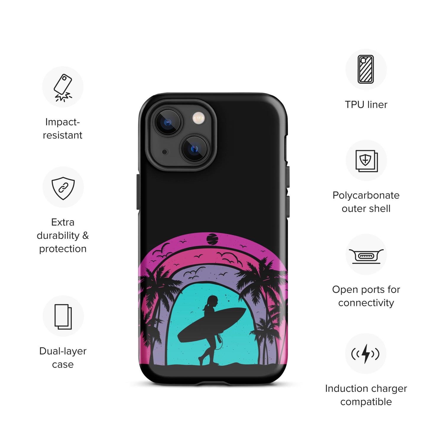 Surfer Girl at Night Tough Case for iPhone®