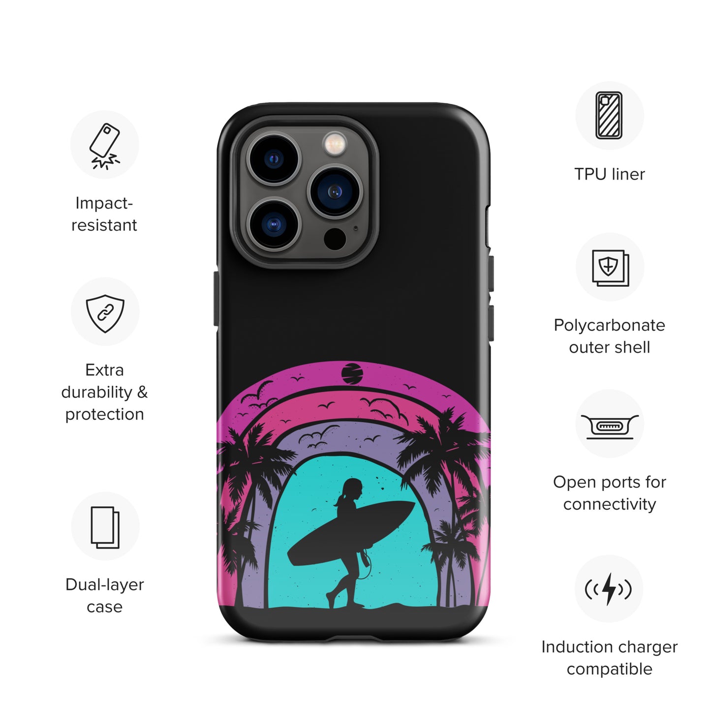 Surfer Girl at Night Tough Case for iPhone®