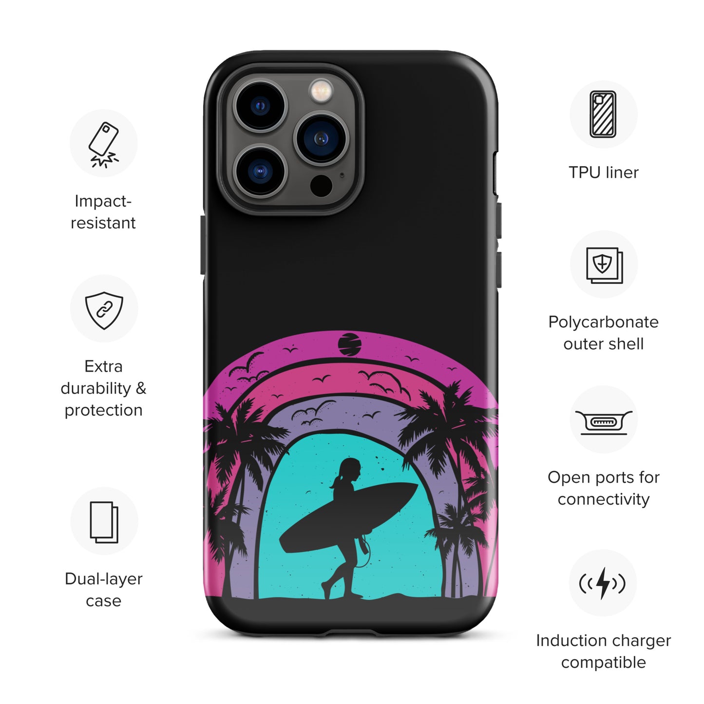 Surfer Girl at Night Tough Case for iPhone®