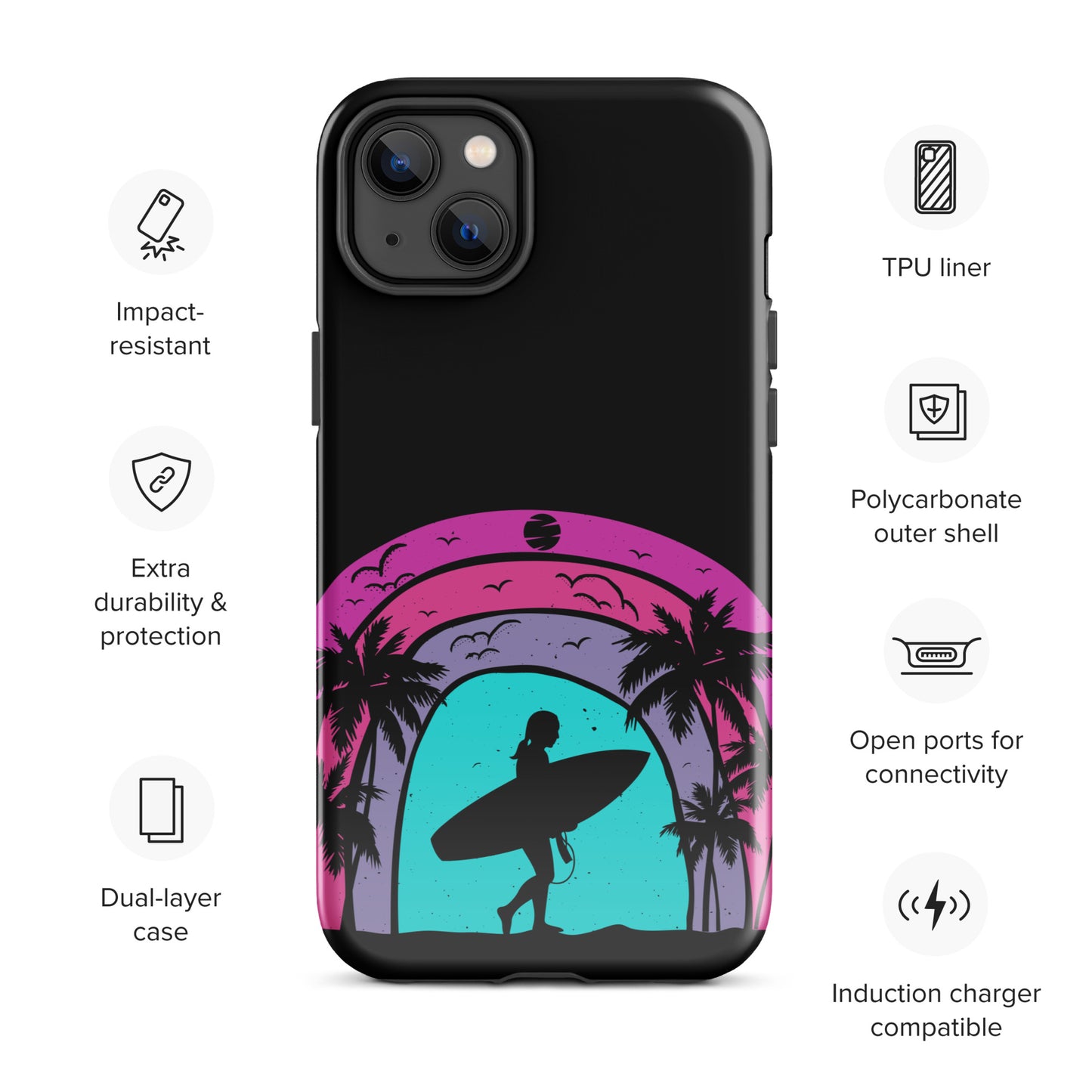 Surfer Girl at Night Tough Case for iPhone®