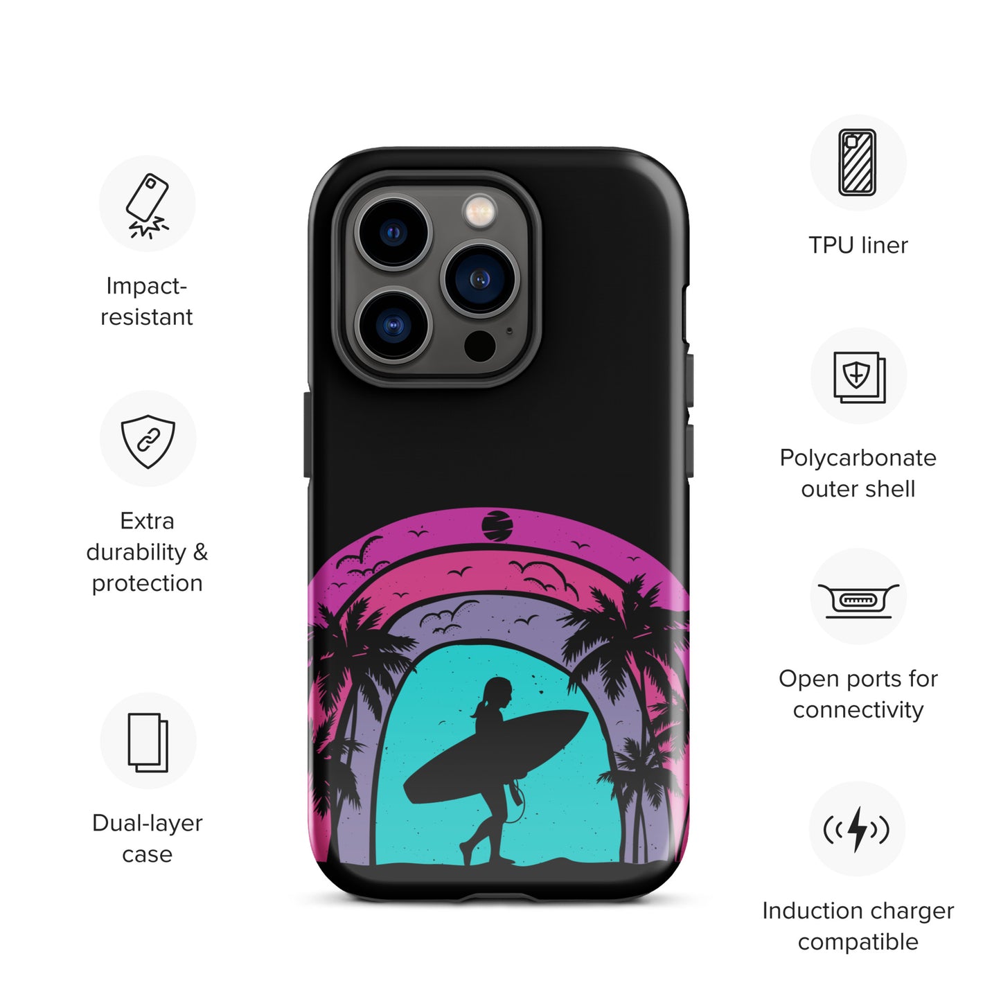 Surfer Girl at Night Tough Case for iPhone®