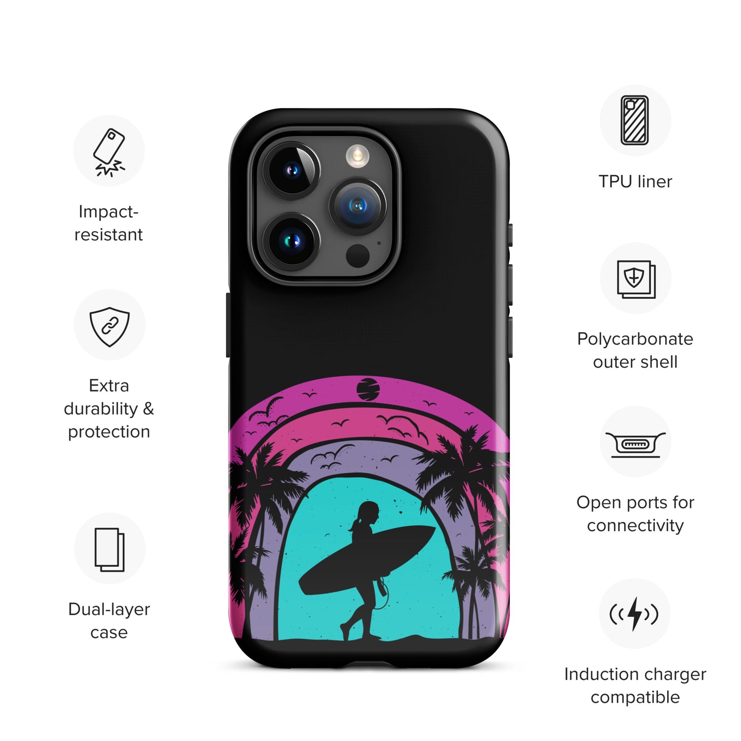 Surfer Girl at Night Tough Case for iPhone®