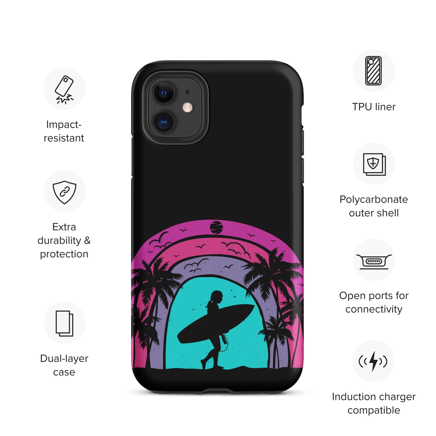 Surfer Girl at Night Tough Case for iPhone®
