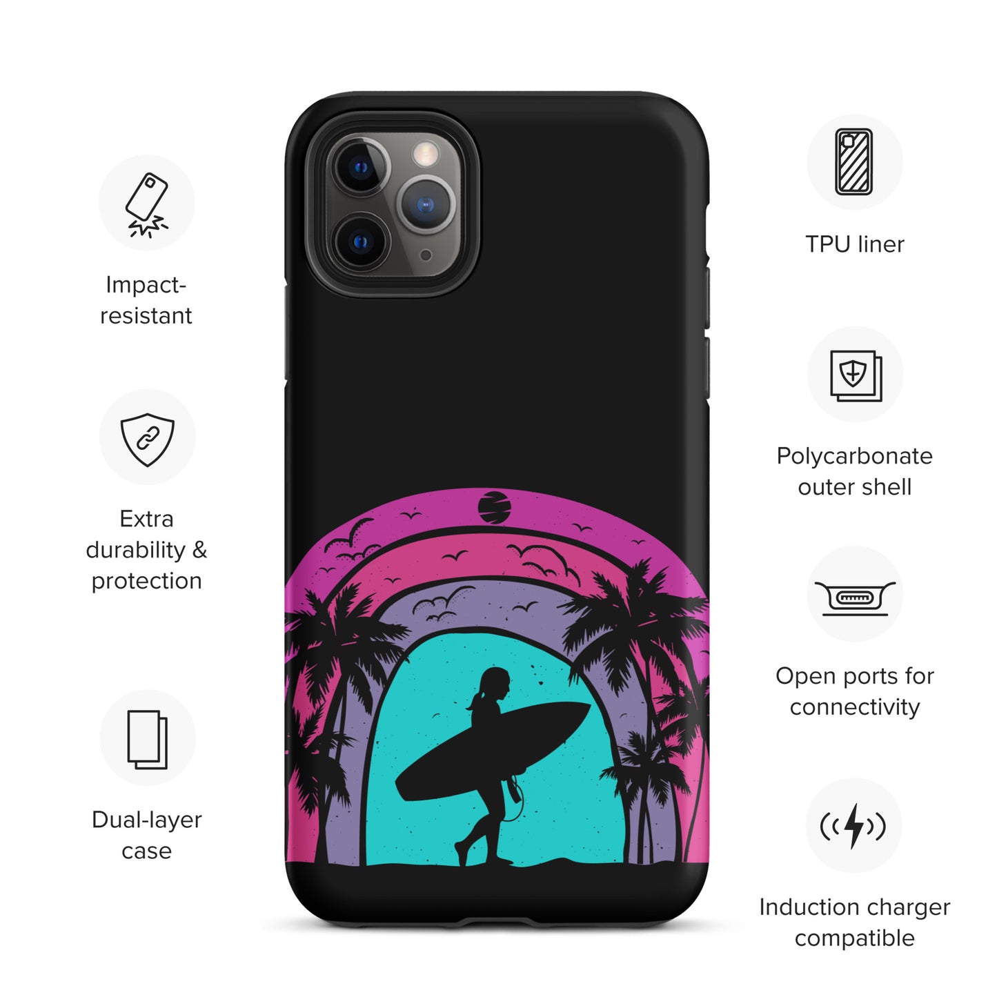 Surfer Girl at Night Tough Case for iPhone®