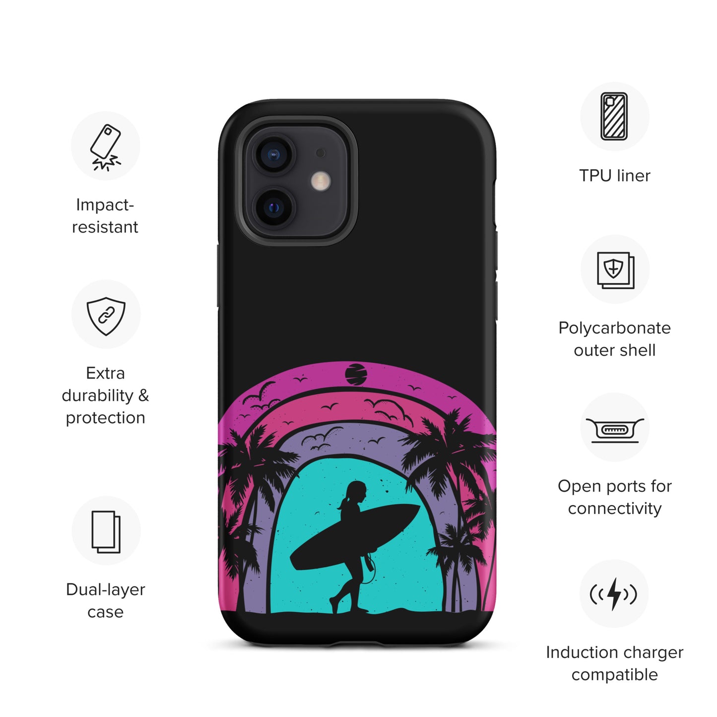 Surfer Girl at Night Tough Case for iPhone®
