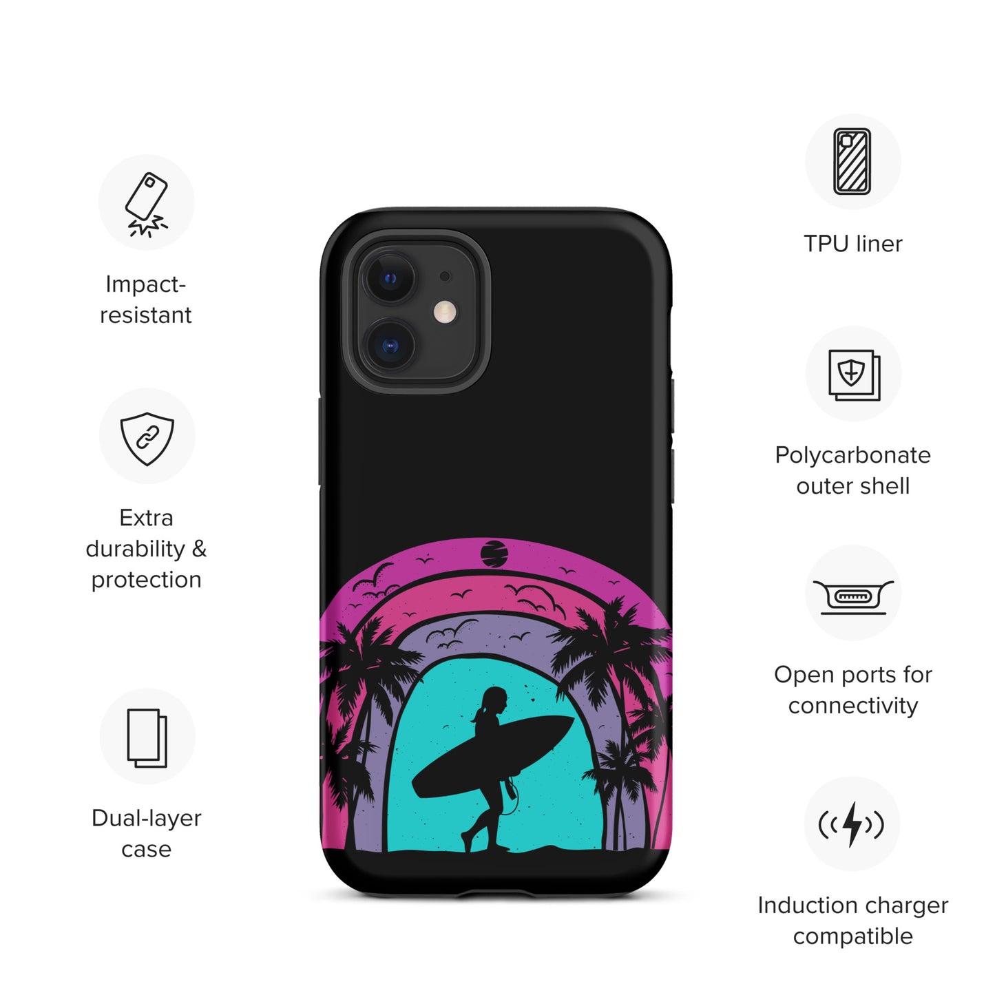 Surfer Girl at Night Tough Case for iPhone®