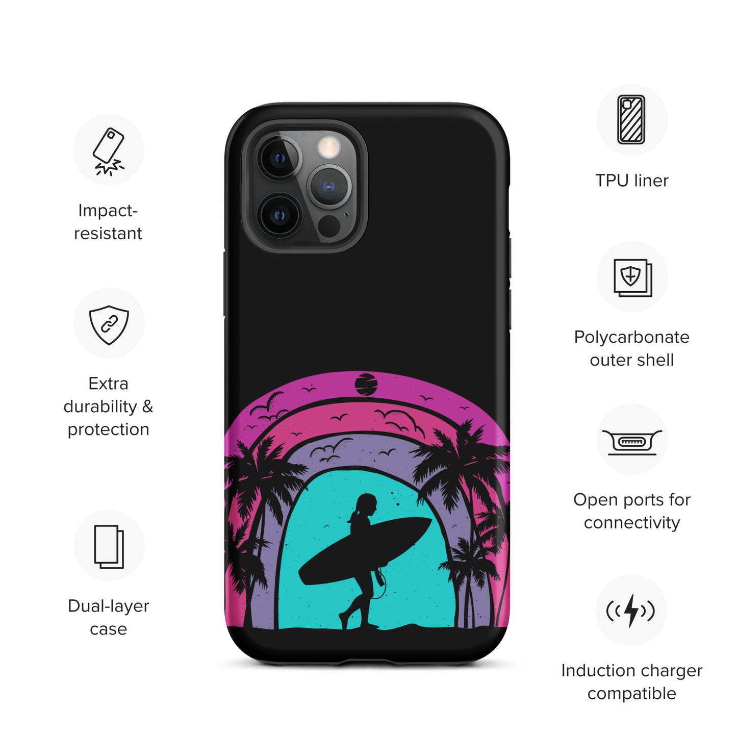 Surfer Girl at Night Tough Case for iPhone®