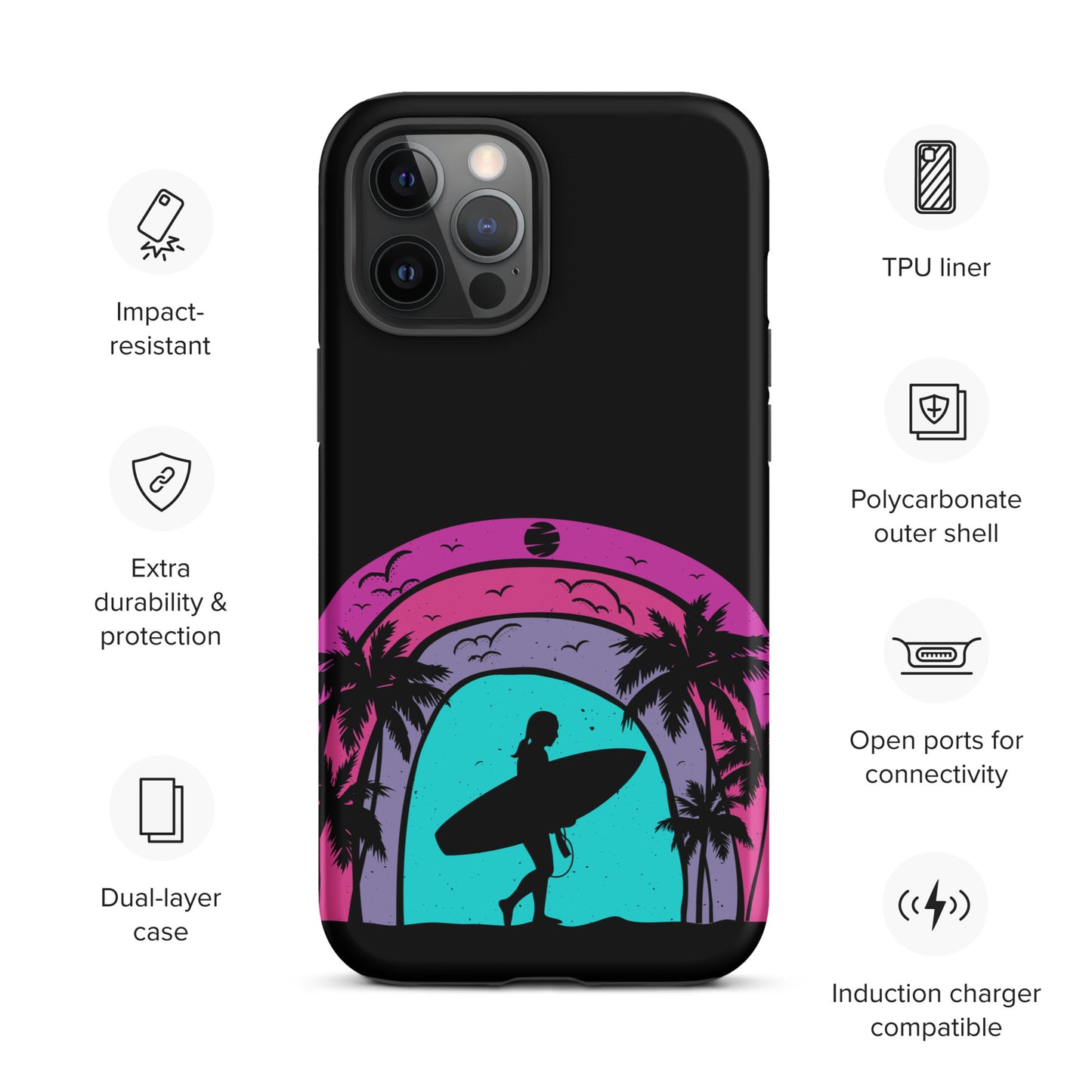 Surfer Girl at Night Tough Case for iPhone®